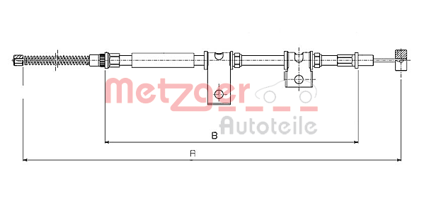 Cablu, frana de parcare 17.5016 METZGER