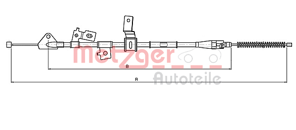 Cablu, frana de parcare 17.5070 METZGER