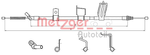 Cablu, frana de parcare 17.0330 METZGER