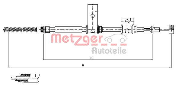 Cablu, frana de parcare 17.5014 METZGER