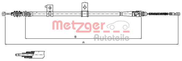 Cablu, frana de parcare 17.6032 METZGER