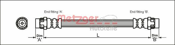 Furtun frana 4111166 METZGER