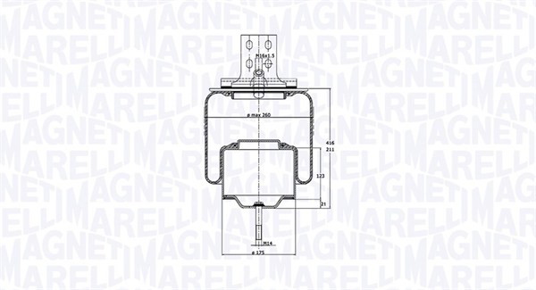 Burduf, suspensie pneumatica 030607020157 MAGNETI MARELLI
