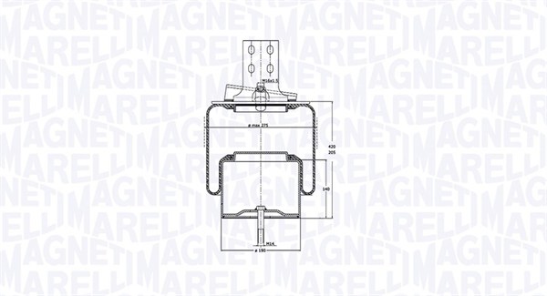 Burduf, suspensie pneumatica 030607020167 MAGNETI MARELLI
