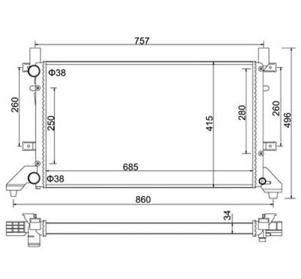 Radiator, racire motor 359000300130 MAGNETI MARELLI