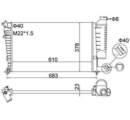 Radiator, racire motor 359000300290 MAGNETI MARELLI