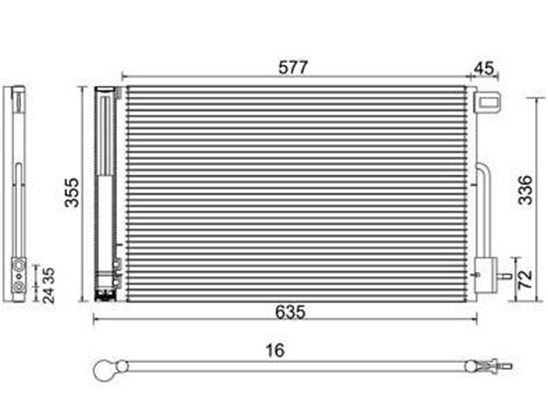 Condensator, climatizare 359003220010 MAGNETI MARELLI