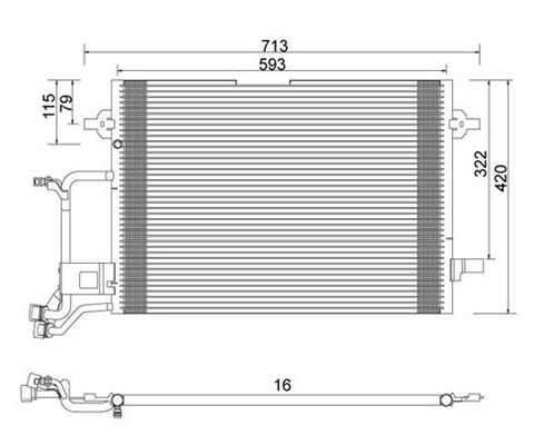 Condensator, climatizare 359003220050 MAGNETI MARELLI