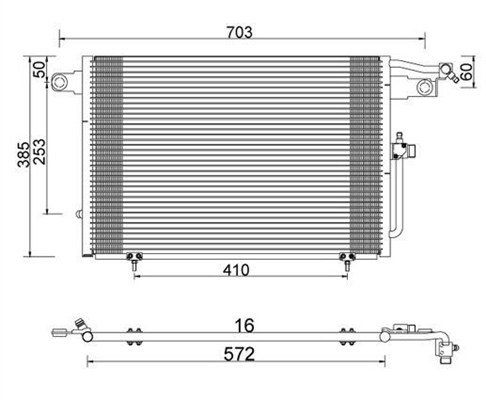 Condensator, climatizare 359003220060 MAGNETI MARELLI