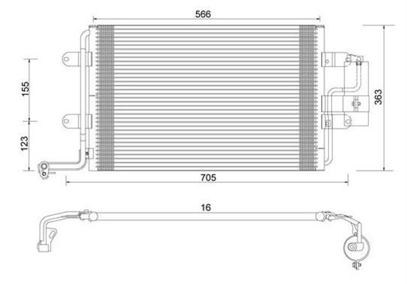 Condensator, climatizare 359003220070 MAGNETI MARELLI