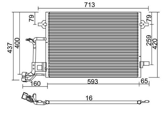 Condensator, climatizare 359003220150 MAGNETI MARELLI