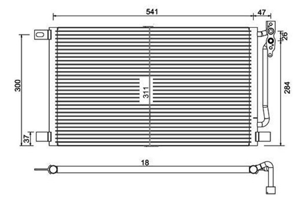 Condensator, climatizare 359003220220 MAGNETI MARELLI