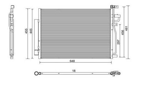 Condensator, climatizare 359003220370 MAGNETI MARELLI
