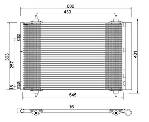 Condensator, climatizare 359003220480 MAGNETI MARELLI
