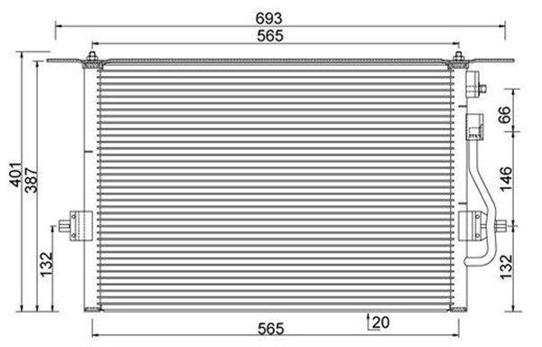 Condensator, climatizare 359003220610 MAGNETI MARELLI