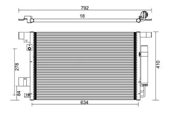 Condensator, climatizare 359003221150 MAGNETI MARELLI