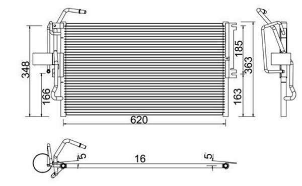 Condensator, climatizare 359003221270 MAGNETI MARELLI