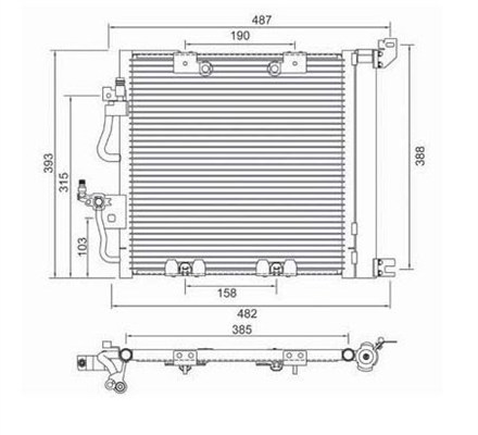 Condensator, climatizare 359003221300 MAGNETI MARELLI