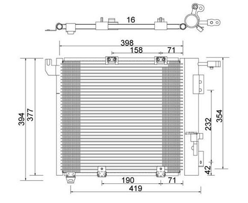 Condensator, climatizare 359003221370 MAGNETI MARELLI