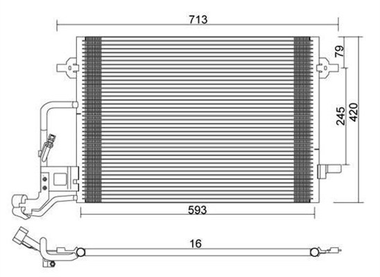 Condensator, climatizare 359003221530 MAGNETI MARELLI