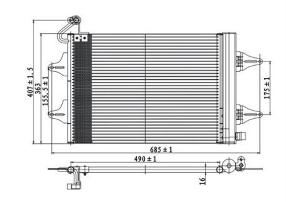Condensator, climatizare 359003221710 MAGNETI MARELLI