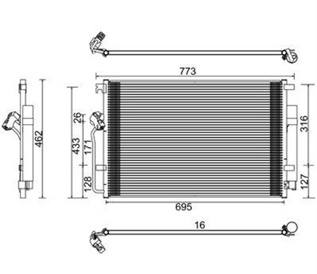Condensator, climatizare 359003221740 MAGNETI MARELLI