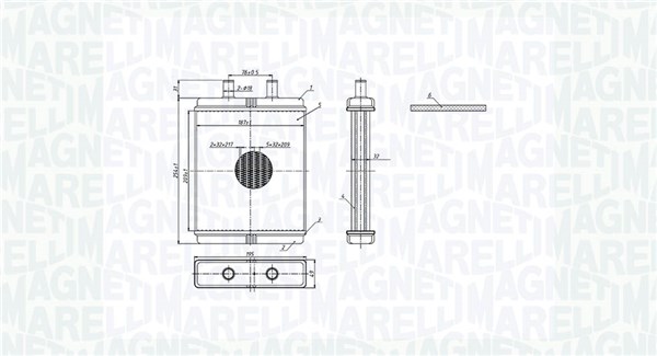 Schimbator caldura, incalzire habitaclu 350218308000 MAGNETI MARELLI