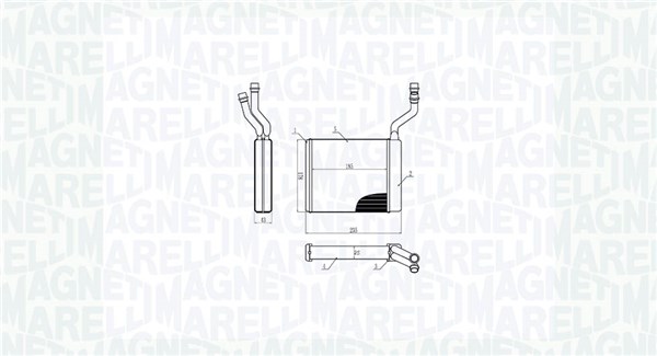 Schimbator caldura, incalzire habitaclu 350218425000 MAGNETI MARELLI