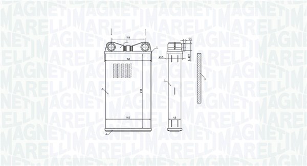 Schimbator caldura, incalzire habitaclu 350218472000 MAGNETI MARELLI