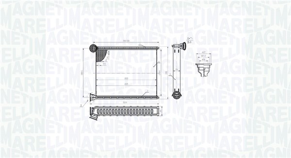 Schimbator caldura, incalzire habitaclu 350218473000 MAGNETI MARELLI