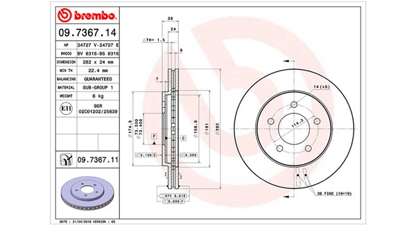 Disc frana 360406020000 MAGNETI MARELLI