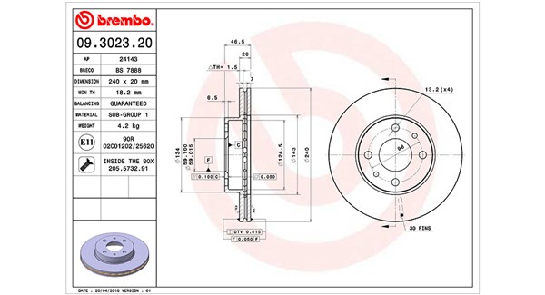 Disc frana 360406021200 MAGNETI MARELLI