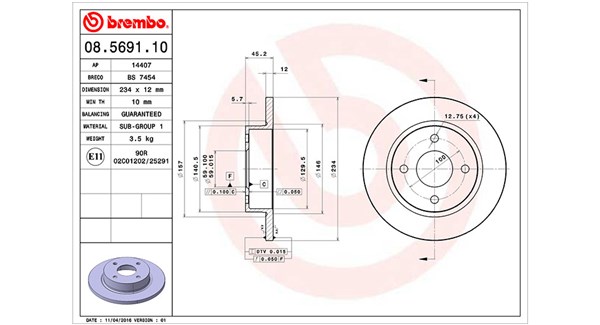 Disc frana 360406035800 MAGNETI MARELLI