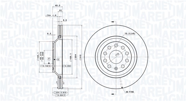 Disc frana 360406062701 MAGNETI MARELLI