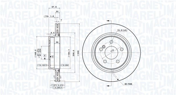 Disc frana 360406076700 MAGNETI MARELLI