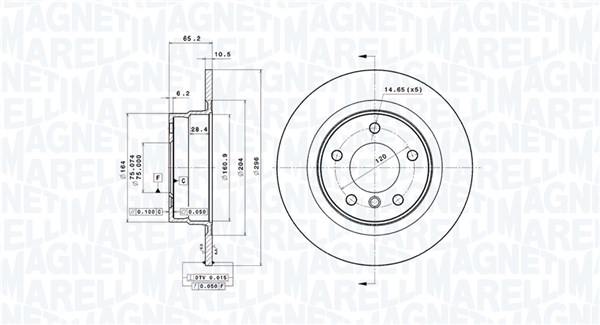 Disc frana 360406089301 MAGNETI MARELLI