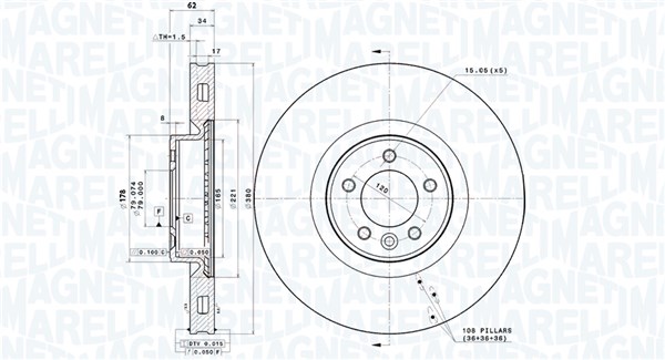 Disc frana 360406184301 MAGNETI MARELLI