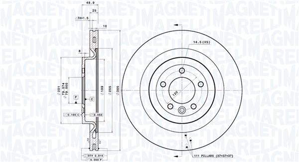 Disc frana 360406186101 MAGNETI MARELLI
