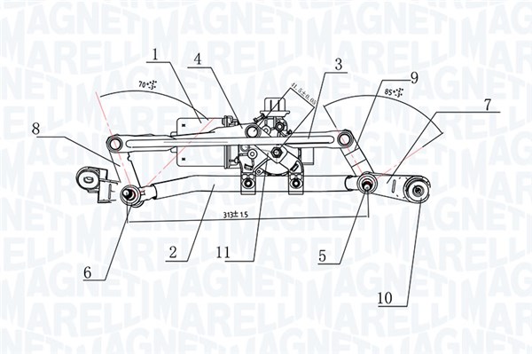 Sistem stergator parbriz 064377500010 MAGNETI MARELLI