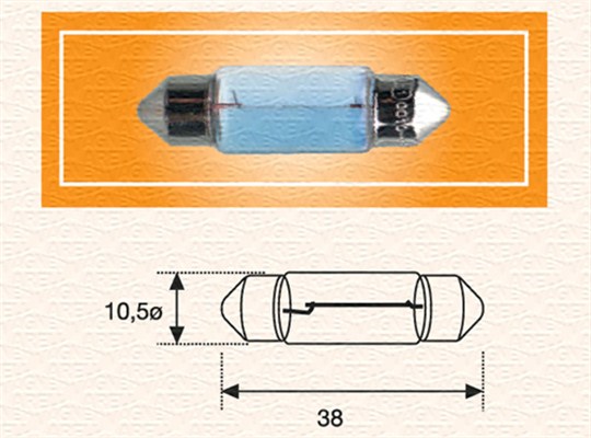 Bec, iluminare numar circulatie 009423100000 MAGNETI MARELLI