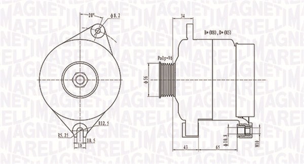 Generator / alternator 063731086010 MAGNETI MARELLI