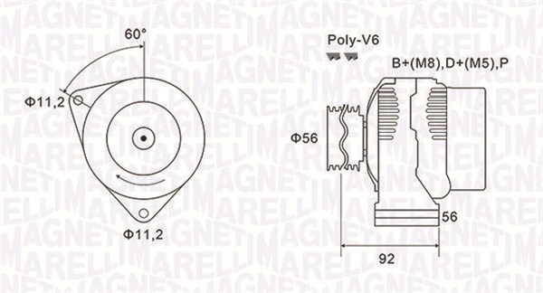 Generator / Alternator 063731299010 MAGNETI MARELLI
