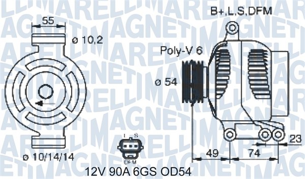 Generator / alternator 063731388310 MAGNETI MARELLI
