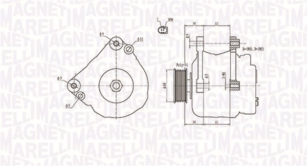 Generator / Alternator 063731402010 MAGNETI MARELLI