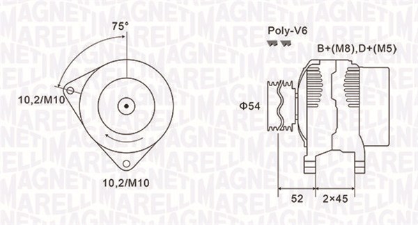 Generator / Alternator 063731496010 MAGNETI MARELLI