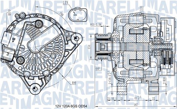 Generator / Alternator 063731545910 MAGNETI MARELLI