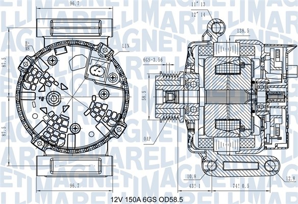 Generator / Alternator 063731546110 MAGNETI MARELLI