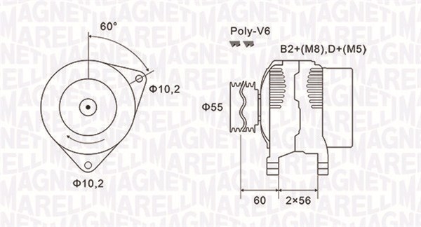 Generator / alternator 063731577010 MAGNETI MARELLI