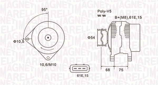 Generator / alternator 063731584010 MAGNETI MARELLI