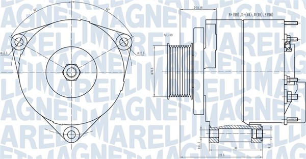 Generator / Alternator 063731593010 MAGNETI MARELLI